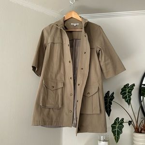 Rebecca minkoff short sleeve cargo jacket with silk back